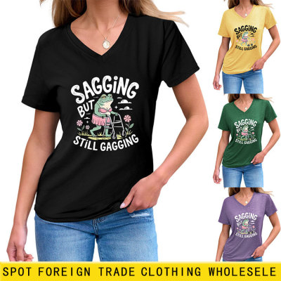 Sagging But Still Gaggingebay Cute Fun Women's V-neck Short-