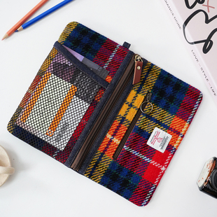 Harris tweed哈里斯花呢护照收纳包便携卡包钱包登机牌身份证件包