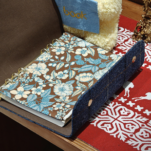 A5分隔收纳袋liberty塔纳棉手账本拉链收纳包功课手串袋6孔拉链袋