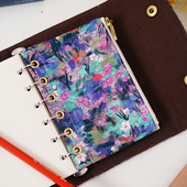 A7分隔收纳袋liberty塔纳棉印花手账本活页分隔页分隔袋6孔拉链袋