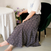 小猎豹鱼尾裙liberty塔纳棉印花半身裙遮肚子显瘦气质鱼尾长裙子