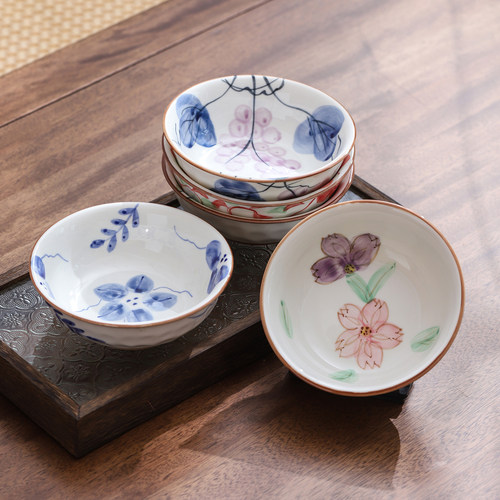 釉下彩米饭碗小深盘浅钵日式碎花