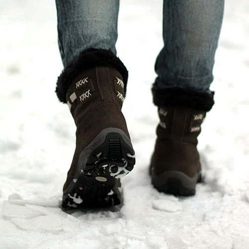 LONSDALE户外鞋休闲登山靴女保暖厚中高帮筒雪地短靴真皮防滑秋冬