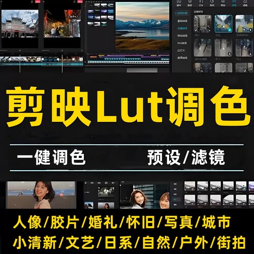 剪映Lut调色预设剪影专业版电脑版PR/LR/AE视频人像风景日系滤镜