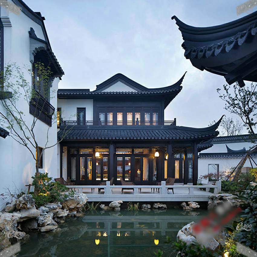 古典新中式江南苏州风格民宿仿古建筑住宅四合院设计cad施工图纸