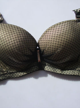 文胸厚杯小胸妹妹75A80A黑色三排扣8635