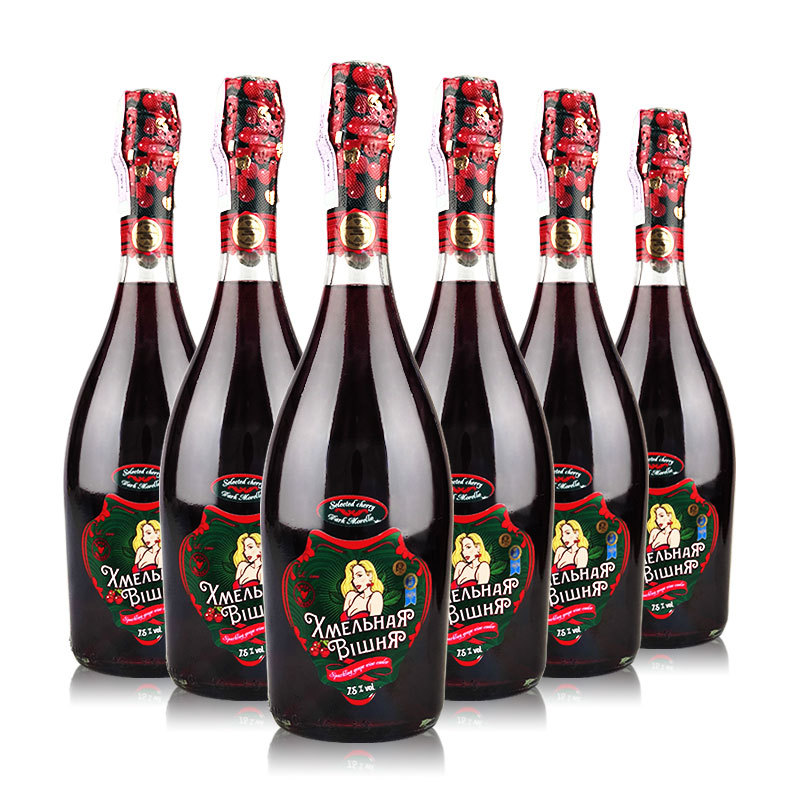 原装进口白俄罗斯霞丽斯樱桃味葡萄香槟微醺气泡酒7.5%vol750ml