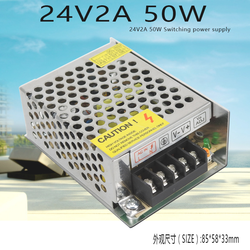 24V2A 50W开关电源 220V110V转24V直流电源 LED电源监控PLC电源 五金/工具 开关电源 原图主图