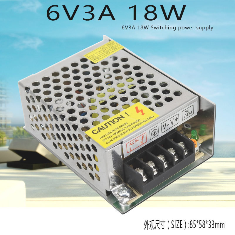 开关电源 6V3A 变压器 220V转6V18W LED模型模组电源 S-18-6