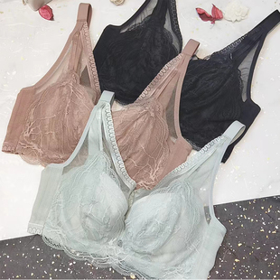 优惠价 女大胸显小透气兔耳朵水晶杯文胸断码 水中花内衣夏季 薄款