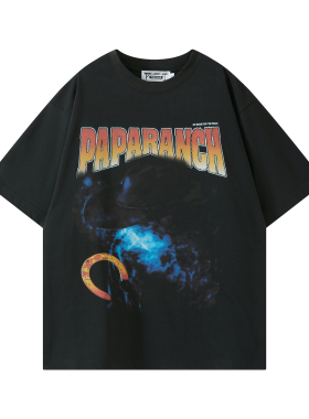 33oz PapaRanch美式复古重磅270gT恤西部牛仔数码直喷马蹄印花Tee