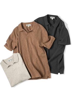 33oz NATIVEWELL竹节纱强捻海鸥领针织polo干爽透气通勤休闲短袖