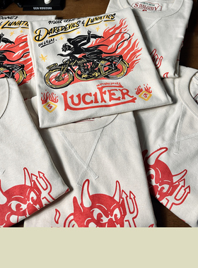 33oz SAILOR JOHNNY美式复古纯棉重磅250g印花短袖T恤三本针男女