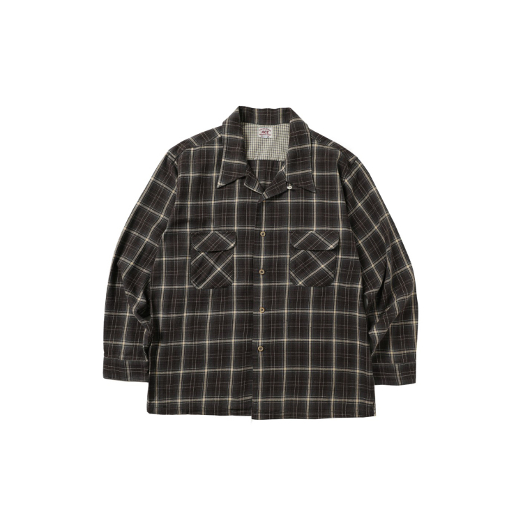 33oz ACE浮生出品美式复古法兰绒格子宽松休闲纯棉长袖衬衣男松弛