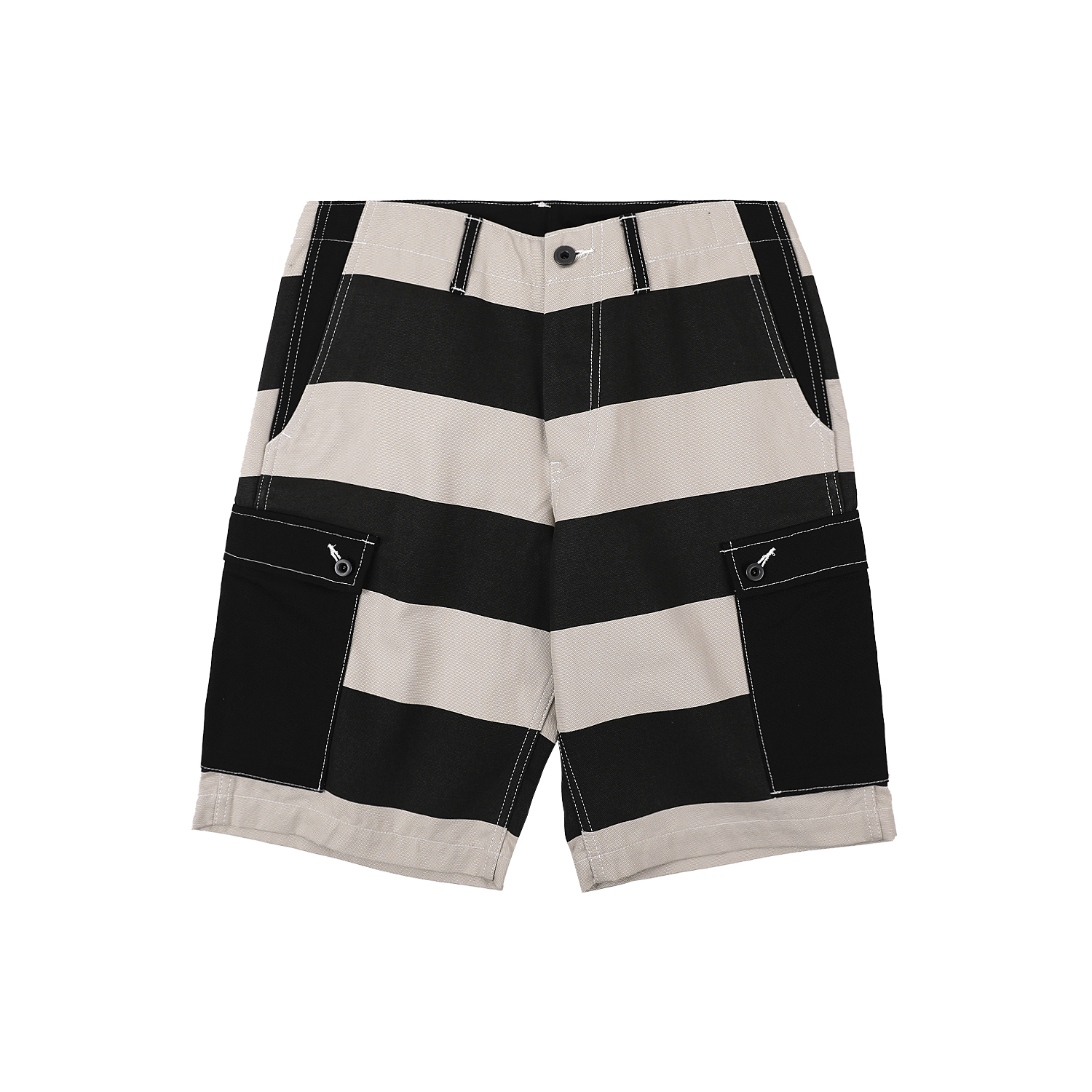 Mattson's 62110复刻囚装机师裤子休闲机车骑行黑白条纹短裤