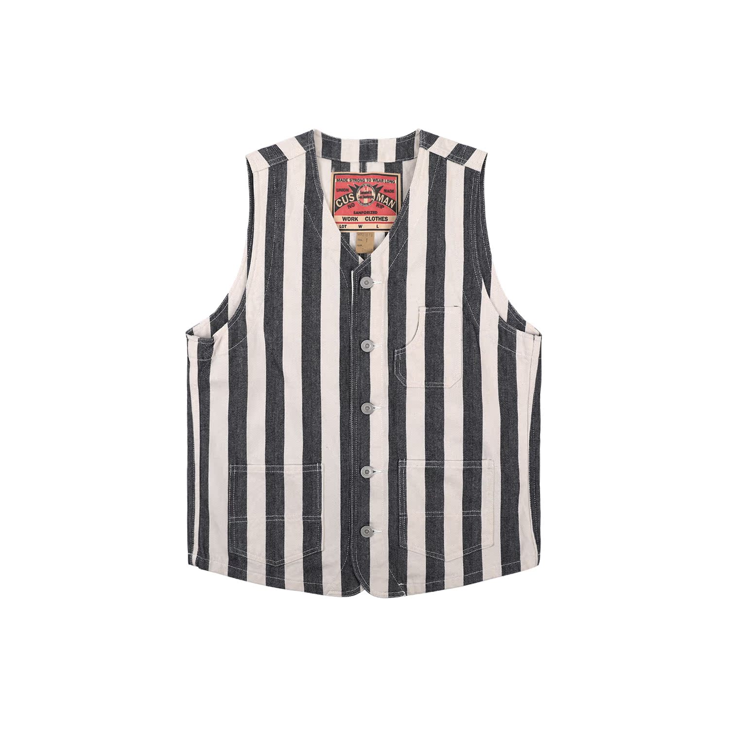 Cushman 21873 工装马甲牛仔丹宁面料V领美式