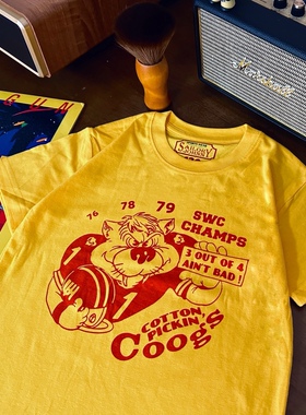 33oz SAILOR JOHNNY 美式复古童装卡通印花T恤夏季橄榄球圆领短袖