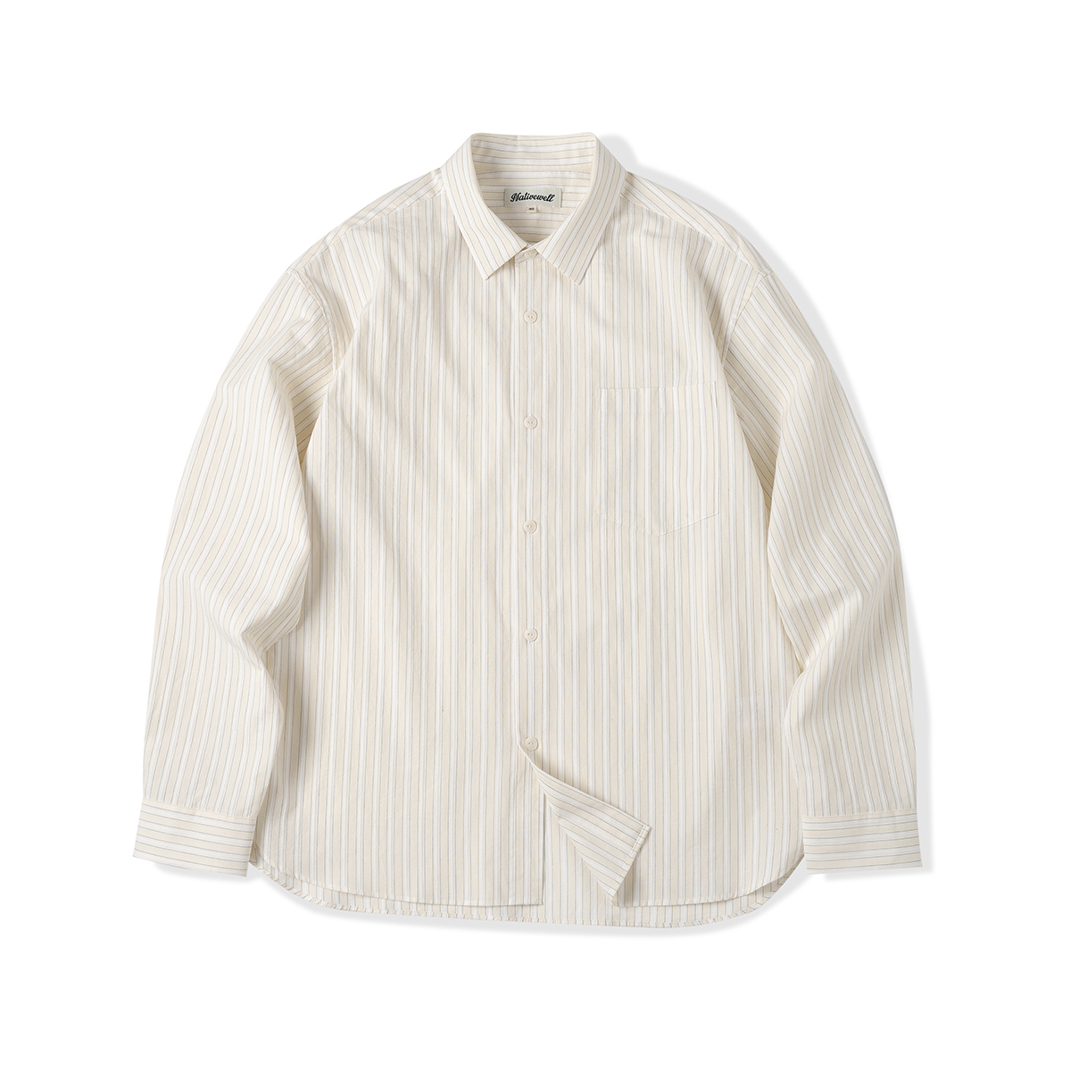 33oz NATIVEWELL长绒棉条纹长袖衬衫紧致干爽提花肌理感