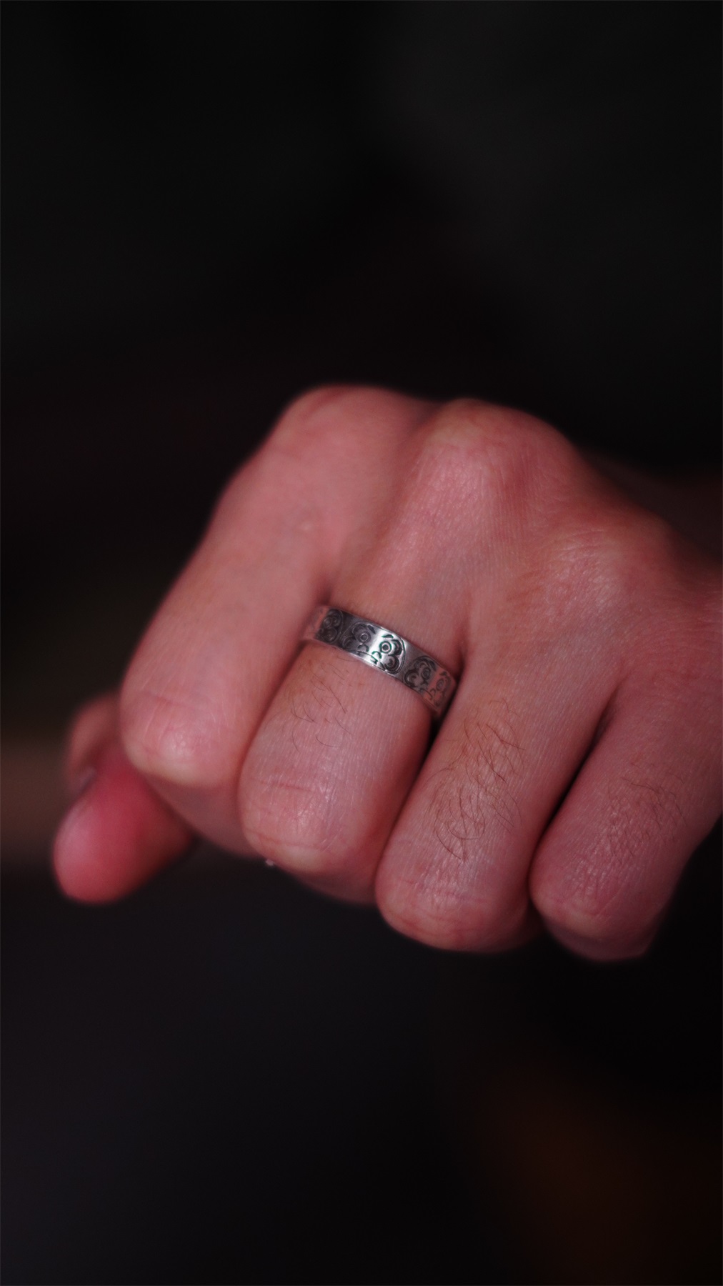 33oz 西亓好物纯银达摩戒指美式复古阿美咔叽指环开口戒