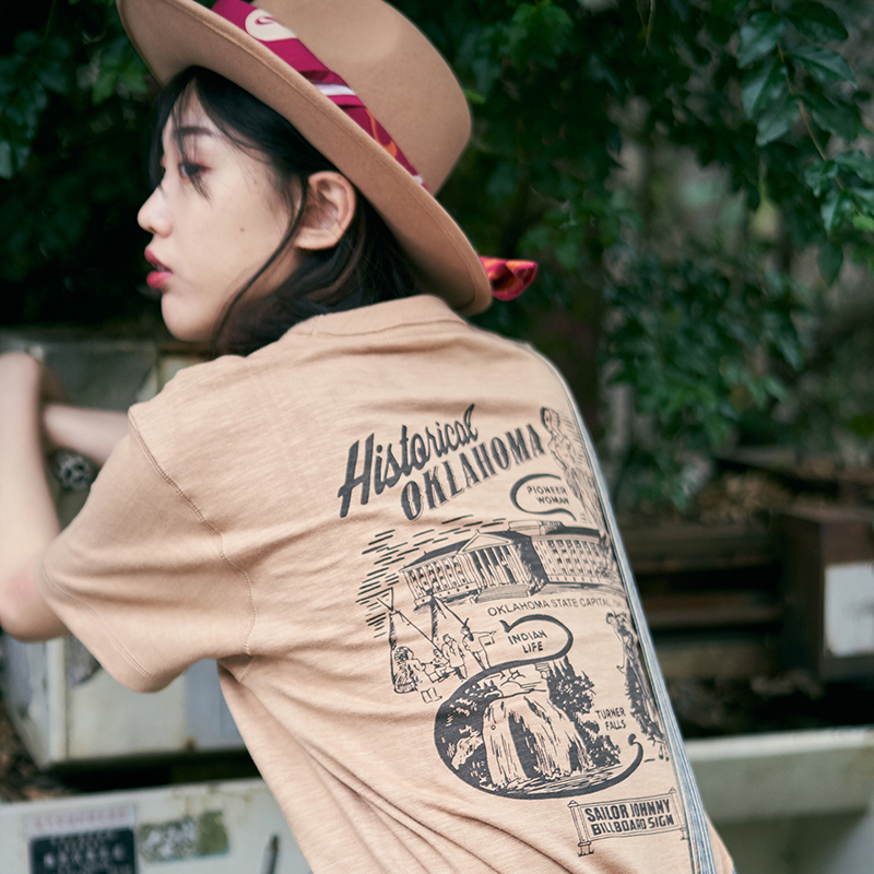 33oz SAILOR JOHNNY 300g美式复古重磅竹节棉三本针高级感T恤印