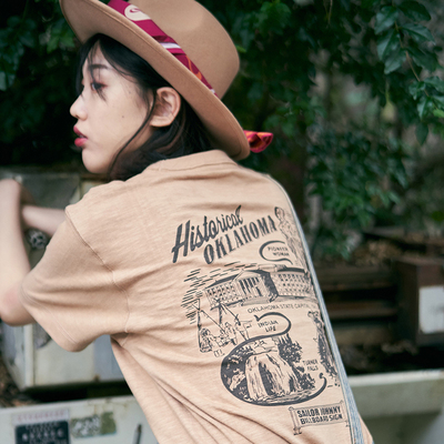 33oz SAILOR JOHNNY 300g美式复古重磅竹节棉三本针高级感T恤印