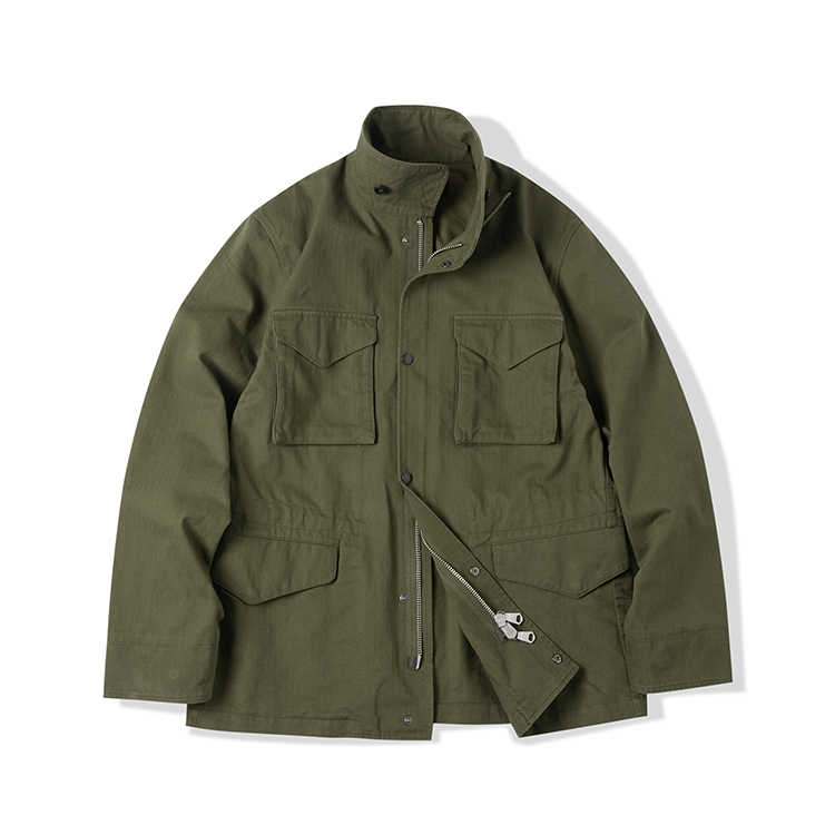 33oz NATIVEWELL经典HBT人字纹M65夹克外套全棉合身purepark