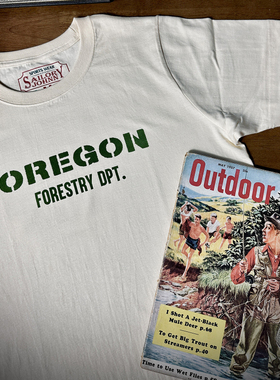 33oz SAILOR JOHNNY美式复古210g纯棉森林版画风格短袖T恤男女