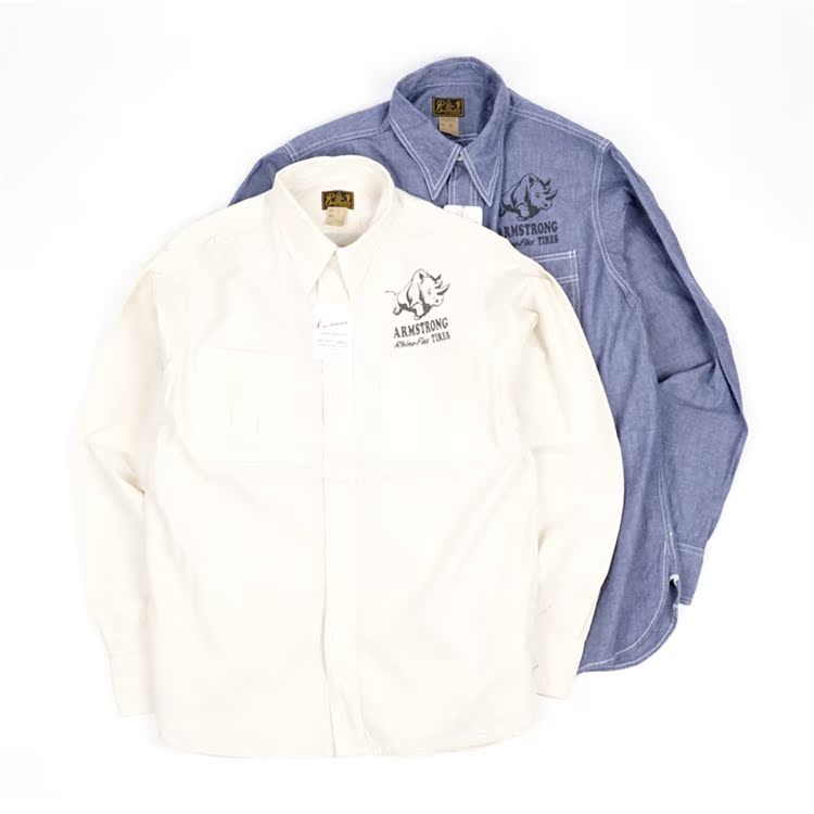 Cushman 25511 青年布 30年代经典犀牛轮胎Logo 工装衬衫