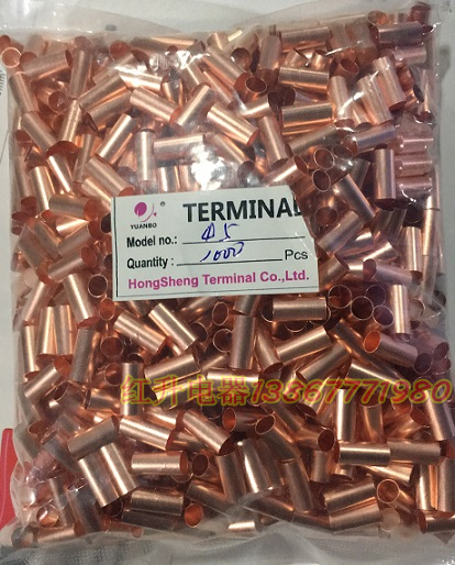 铜连接管 铜接线管 铜管GT-10 接线端子铜管5MM  1000只/包