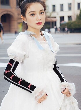 洛丽塔接袖姬袖护袖蝴蝶结可爱甜美花边棉质欧州宫庭风JK公主袖