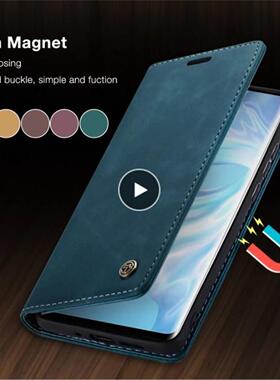 适用于Samsung S23fe S24+ S25 Ultra Leather Case 三星S22 Plus S21fe S20 A15 A35 A55 Retro Flip Cover