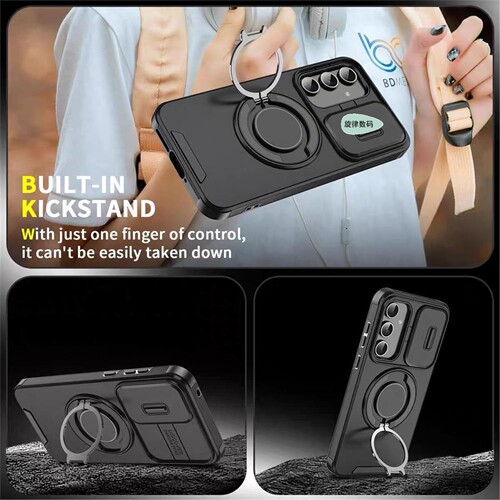 适用三星A56手机壳samsung s24 ultra case s25 s23 cover A36推窗s20旋转磁吸支架A16磨砂A06防摔A55保护A15