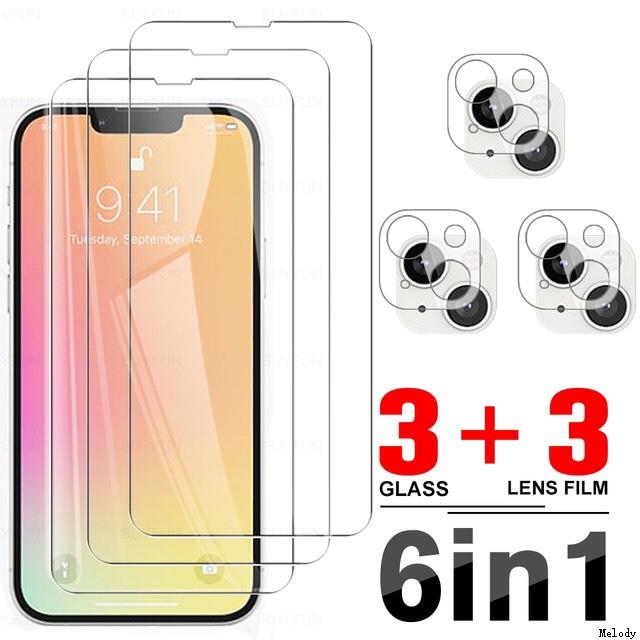 Screen Tempered Glass适用于iPhone14 Pro Max 13 12mini 11 15Pro Max Camera Lens Glass Protector钢化膜