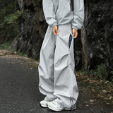 美式高街褶皱伞兵裤男秋季新款潮牌宽松工装裤户外运动速干登山裤，男装休闲裤，电商A410