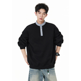 A410-A34731-P65限价99-美式复古格纹拼接圆领卫衣-400G华棉，男装卫衣，电商A410