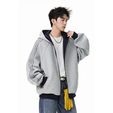 A410-WT34718-特批75限价149-美式条纹连帽卫衣外套-400g华棉，女装短外套，电商A410