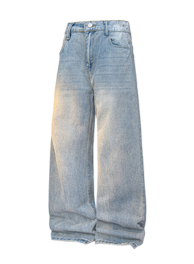 A410-K7910-特批50限价99-美式水洗直筒牛仔裤-320g牛仔面料