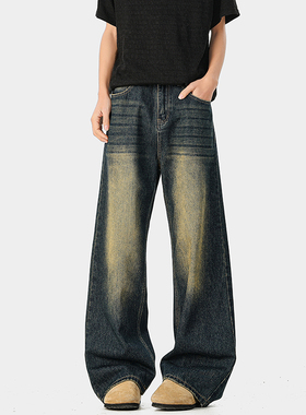 A410-K6325-P48限价79-美式复古水洗牛仔裤-280g左右 牛仔面料