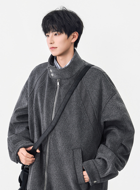 A410-WT93415-P130限价199-美式复古呢料立领棉衣-650G  呢料