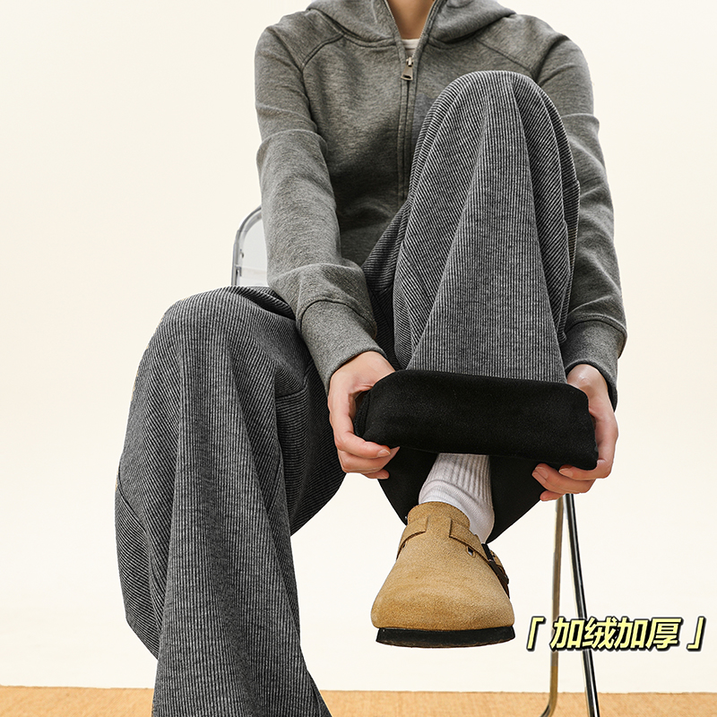 A410-K8756JR-P70限价109美式竖条纹加绒休闲裤-380g左右条绒面料，男装卫衣，电商A410