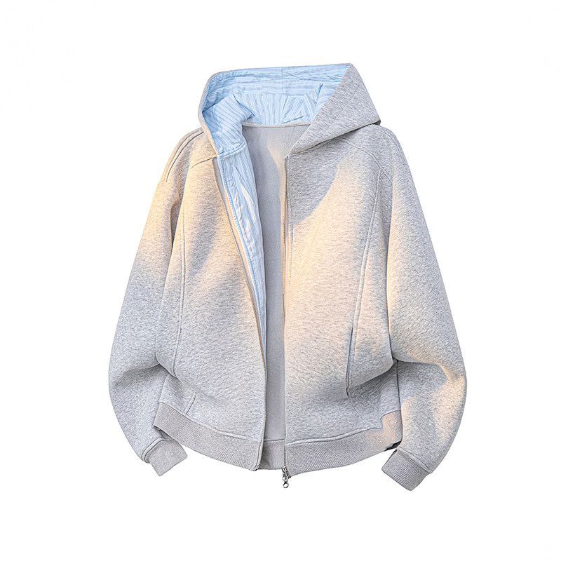 A410-WT34758-P95限价149-美式拼接条纹连帽卫衣-400G华棉，男装卫衣，电商A410