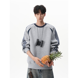 A410-A92302-P65限价99-美式三条杠圆领卫衣-420g华棉复合仿棉，男装卫衣，电商A410