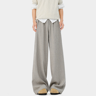 210g条纹西裤 A410 老钱风条纹垂感休闲裤 P65限价119 面料 K65025