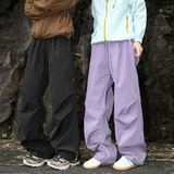 美式高街褶皱伞兵裤男秋季新款潮牌宽松工装裤户外运动速干登山裤，男装休闲裤，电商A410