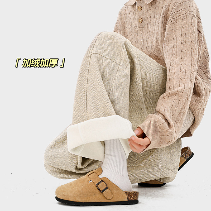 A410-K8789JR-P70限价109-重磅加绒休闲裤-400g左右人字纹面料,男装卫衣,电商A410