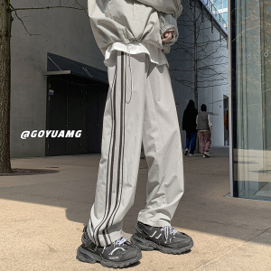 K2517*流行高街休闲男春秋宽松运动长裤百搭直筒裤P65（限价89）图片