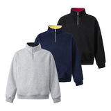 A410-A92304-P70限价109-美式重磅撞色立领卫衣-华棉复合仿棉420G，男装卫衣，电商A410