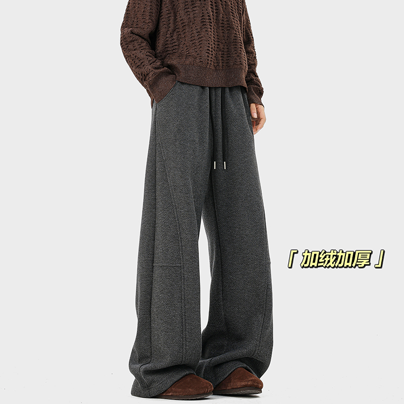 A410-K8789JR-P70限价109-重磅加绒休闲裤-400g左右人字纹面料
