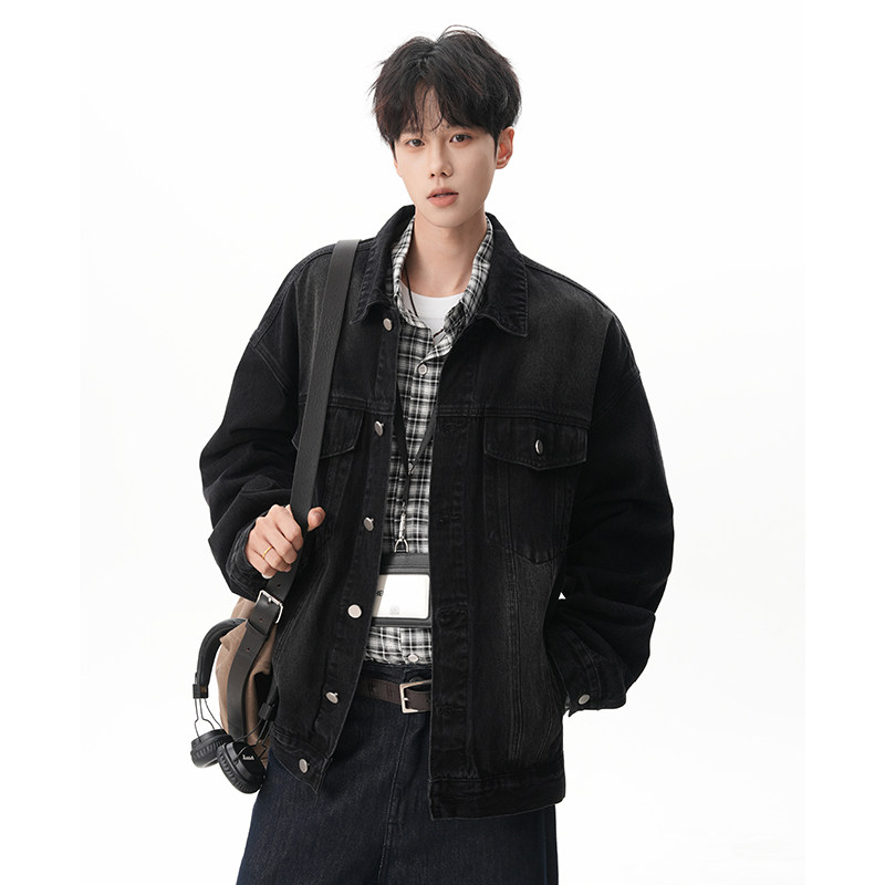 A410-WT93324-P85限价139-美式高级感牛仔外套-7x7牛仔面料420G，男装工装外套，电商A410