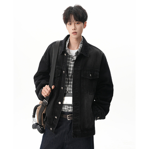 A410-WT93324-P85限价139-美式高级感牛仔外套-7x7 牛仔面料 420G，男装工装外套，电商A410